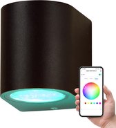 Lednify WiZ Connected Smart WiFi LED GU10 5W RGB en Wandlamp - Buiten - Ovaal - Zwart