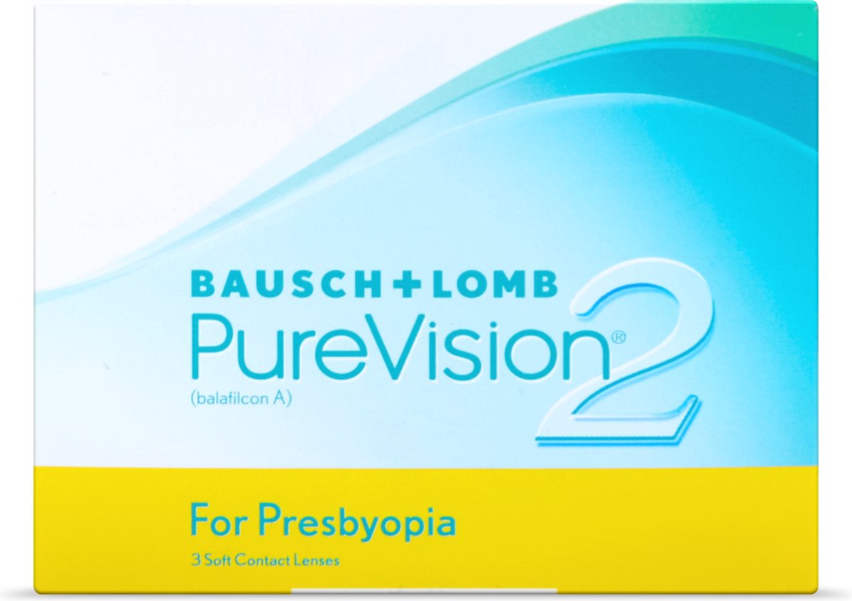 -1.00 - PureVision®2 For Presbyopia - Laag - 3 pack - Maandlenzen - BC 8.60 - Multifocale contactlenzen
