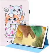 Voor Samsung Galaxy Tab A7 Lite 8.7 SM-T220/SM-T225 Animal Patroon Horizontale Flip Lederen Case met Houder & Kaartsleuven & Fotolijst (Cat Brothers)