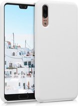 kwmobile telefoonhoesje voor Huawei P20 - Hoesje met siliconen coating - Smartphone case in wit