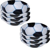 12x stuks voetbal bordjes kom/schaaltje van plastic 17,5 cm - bordjes en schaaltjes