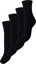 Pieces 4-paar dames sokken - Black - 38 - Zwart