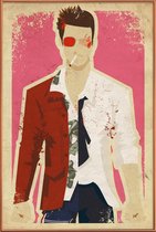 JUNIQE - Poster met kunststof lijst Film Fight Club -30x45 /Kleurrijk