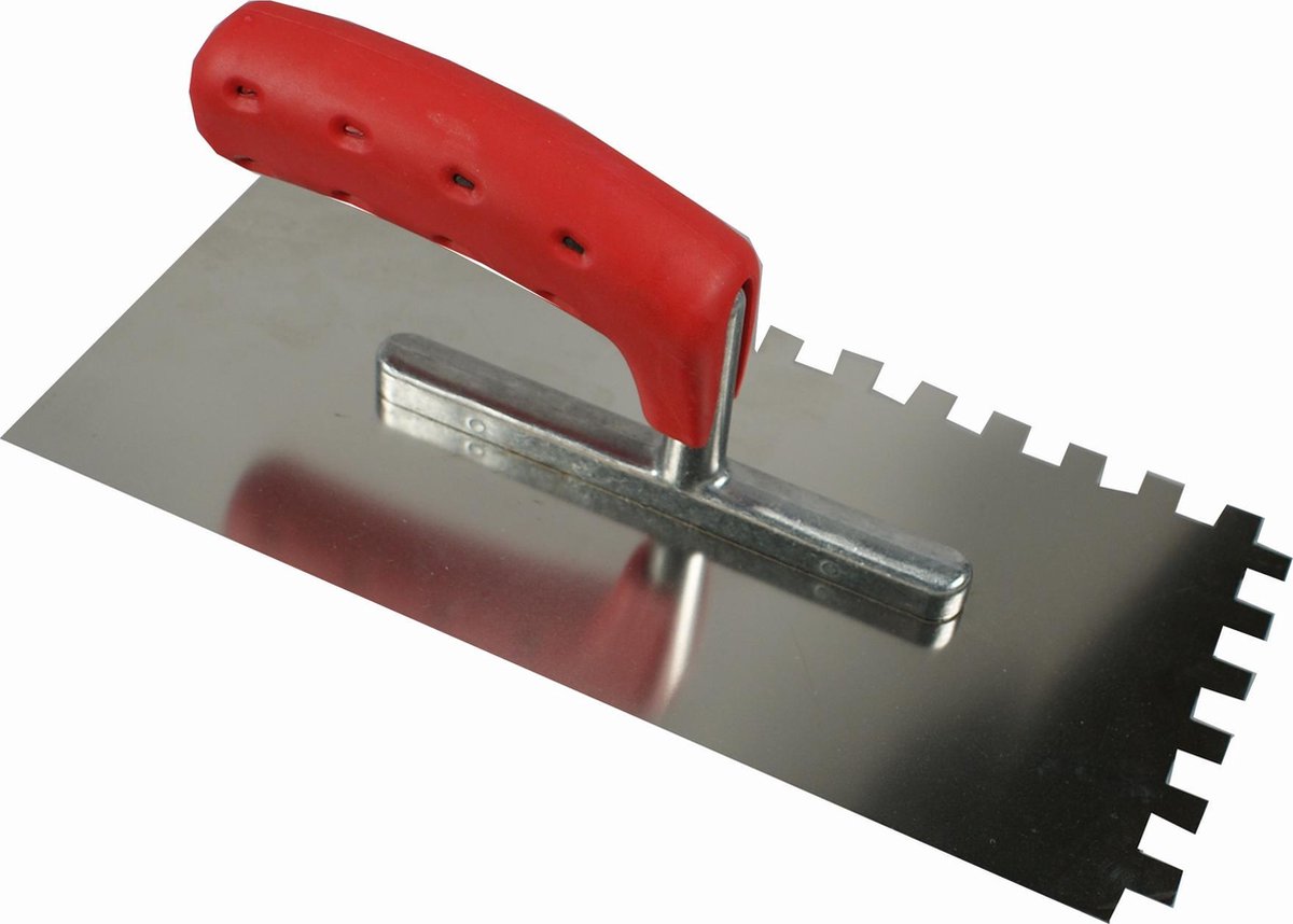 Het melkmeisje rvs plakspaan - softgrip - 8mm getand - 280x130mm