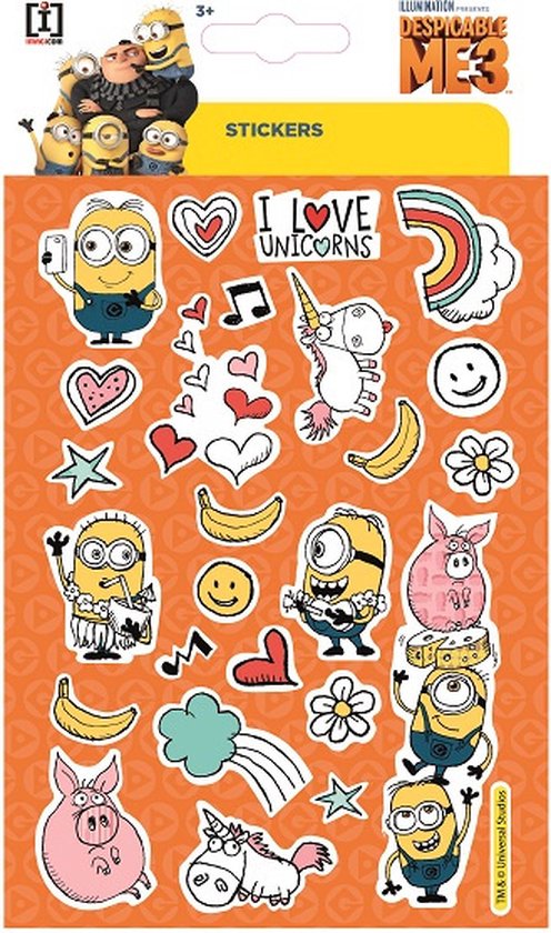 Foto: Imagicom stickervel minions flat junior 19 x 11 cm papier oranje