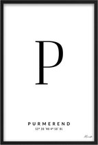 Poster Letter P Purmerend A2 - 42 x 59,4 cm (Exclusief Lijst)