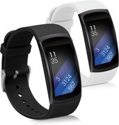 kwmobile 2x armband voor Samsung Gear Fit2 / Gear Fit 2 Pro - Bandjes voor fitnesstracker in zwart / wit