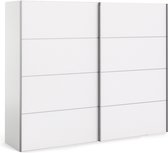 Veto Schuifdeurkast 2 deuren breed 243 cm wit.