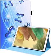 Voor Samsung Galaxy Tab A7 Lite 8.7 SM-T220/SM-T225 Animal Patroon Horizontale Flip Lederen Case met Houder & Kaartsleuven & Fotolijst (Blauwe Vlinder)