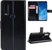 Motorola One Action Hoesje Wallet Case Zwart