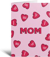 Kaart - Mom - Liefde - Grappig - Moeder - Lief - Mama - Cadeautje - Geschenk - Roze