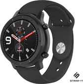Siliconen Smartwatch bandje - Geschikt voor  Xiaomi Amazfit GTR sport band - zwart - 42mm - Strap-it Horlogeband / Polsband / Armband