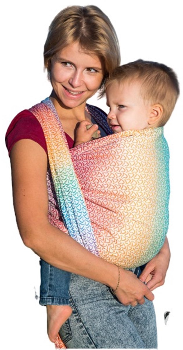 Luna Dream Draagdoek Sling Little Hearts Rainbow Katoen Maat 5