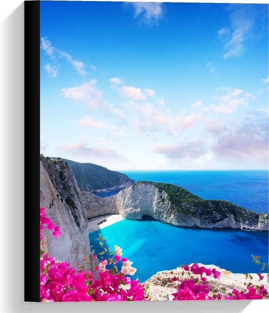 Canvas  - Navagio Stranden op Zakynthos, Griekenland - 30x40cm Foto op Canvas Schilderij (Wanddecoratie op Canvas)