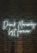 OHNO Woonaccessoires Neon Sign - Drunk Memories Last Forever - Neon Verlichting - Tekst