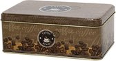 Koektrommel/cakeblik/bewaarblik/opbergblik - Rechthoekig - Scharnierdeksel - Italiaanse Koffie