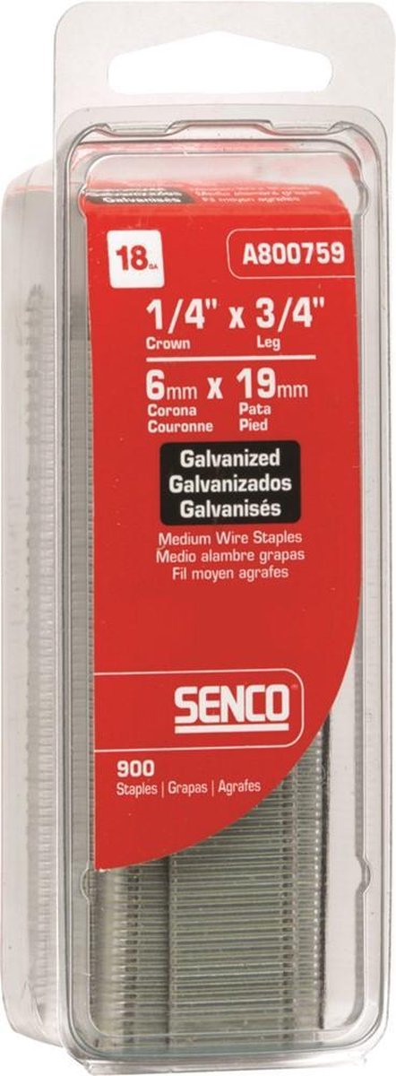 Senco A800629 Nieten in Blister - L-vorm - 18 gauge - gegalvaniseerd - 15,9x6,4 mm (1200st)