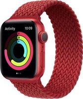 Gevlochten solo band - rood - Geschikt voor Apple Watch