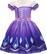 Prinses - Prinses Elsa - Paarse zomerjurk - Prinsessenjurk - Verkleedkleding - Maat 98/104 (110) 2/3 jaar
