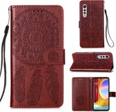 Voor LG Velvet 2 Pro Dream Catcher Printing Horizontale Flip Leather Case met Houder & Kaartsleuven & Portemonnee & Lanyard (Rood)