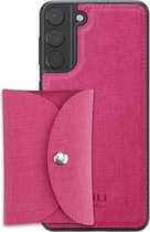 Voor Samsung Galaxy S21 5G ViLi T-serie TPU + PU geweven stof magnetische beschermhoes met portemonnee (Rose Red)