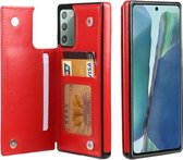 Voor Samsung Galaxy Note20 FLOVEME Crazy Horse Texture Horizontale Flip lederen beschermhoes met kaartsleuven en houder (rood)