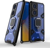 Voor Huawei P50 Space PC + TPU-ringhouder beschermhoes (blauw)