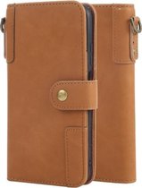 Voor Huawei P40 Lite Koeienhuid Textuur Horizontale Flip Lederen Case met Houder & Kaartsleuven & Portemonnee & Lanyard (Bruin)