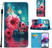 Voor Motorola Moto G100 / Edge S Cross Texture Painting Pattern Horizontale Flip Leather Case met houder & kaartsleuven & portemonnee & Lanyard (Chrysanthemum)