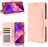 Voor OPPO A54 5G / A74 5G / A93 5G Huidgevoel Kalfspatroon Horizontale Flip Leren Case met Houder & Kaartsleuven & Fotolijst (Roze)