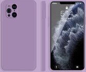 Voor OPPO Find X3 effen kleur imitatie vloeibare siliconen rechte rand valbestendige volledige dekking beschermhoes (paars)