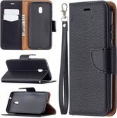 Voor Nokia C1 Plus Litchi Textuur Pure Kleur Horizontale Flip Leren Case met Houder & Kaartsleuven & Portemonnee & Lanyard (Zwart)