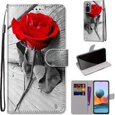 Voor Geschikt voor Xiaomi Redmi Note 10 Pro Max / Note 10 Pro Gekleurde tekening Cross Texture Horizontale Flip PU lederen hoes met houder & kaartsleuven & portemonnee & lanyard (W