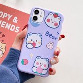 TPU-patroon beschermhoes voor iPhone 11 Pro Max (aardbeibeer)