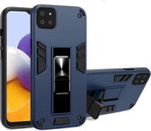 Voor Samsung Galaxy A22 5G 2 in 1 PC + TPU schokbestendige beschermhoes met onzichtbare houder (koningsblauw)
