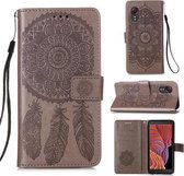 Voor Samsung Galaxy Xcover 5 Dream Catcher Printing Horizontale Flip Leather Case met Houder & Kaartsleuven & Portemonnee & Lanyard (Grijs)