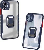 Voor iPhone 11 Pro Max Helder TPE + PC + TPU Magnetisch schokbestendig hoesje met ultradunne ringhouder (koningsblauw)