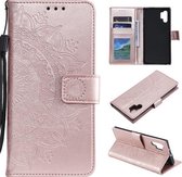 Voor Samsung Galaxy Note10 Plus Totem Bloem Reliëf Horizontale Flip TPU + PU Leren Case met Houder & Kaartsleuven & Portemonnee (Rose Goud)