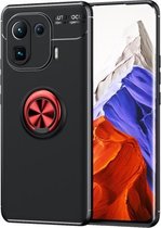 Voor Geschikt voor Xiaomi Mi 11 Pro metalen ringhouder 360 graden roterende TPU-hoes (zwart + rood)