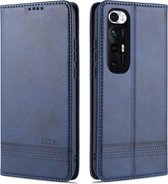 Voor Geschikt voor Xiaomi Mi 10S AZNS Magnetische kalfsstructuur Horizontale flip lederen tas met kaartsleuven & houder & portemonnee (donkerblauw)