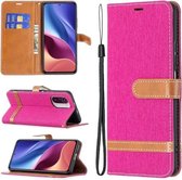 Voor Xiaomi Mi 11i / Poco F3 / Redmi K40 Kleuraanpassing Denim Textuur Horizontale Flip Leren Case met Houder & Kaartsleuven & Portemonnee & Lanyard (Rose Rood)