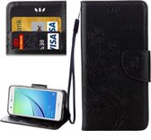 Voor Huawei nova Vlinders LIEFDE voor Bloemen Embossing Horizontale Flip Leren Case met Houder & Kaartsleuven & Portemonnee & Lanyard (Zwart)