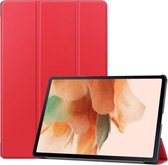 Voor Samsung Galaxy Tab S7 Lite T730 / T735 Custer Textuur Horizontale Flip Leren Case met Drie-vouwbare Houder & Slaap / Wekfunctie (Rood)