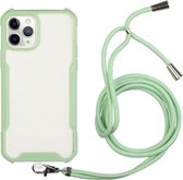 Acryl + kleur TPU schokbestendig hoesje met nekkoord voor iPhone 11 Pro (avocado groen)