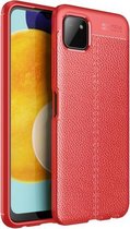 Voor Samsung Galaxy A22 5G Litchi Texture TPU schokbestendig hoesje (rood)