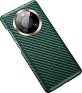 Voor Huawei Mate 40 Pro koolstofvezel lederen textuur Kevlar anti-fall telefoon beschermhoes (groen)