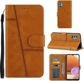 Voor Samsung Galaxy A32 5G Stiksels Kalf Textuur Gesp Horizontale Flip Lederen Case met Houder & Kaartsleuven & Portemonnee & Lanyard (Geel)