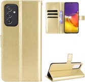 Voor Samsung Galaxy A82 5G / Quantum 2 5G Crazy Horse Texture Horizontale Flip Leren Case met Houder & Kaartsleuven & Lanyard (Goud)