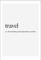 Travel Quote (21x29,7cm) - Wallified - Tekst - Poster  - Wall-Art - Woondecoratie - Kunst - Posters