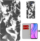 Voor Xiaomi Redmi 9/9 Prime/Poco M2 Cloud Fog Pattern Horizontal Flip Leather Case met houder & kaartsleuf & portemonnee (zwart)